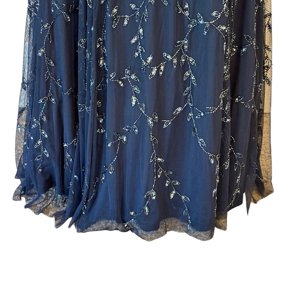 Aidan Mattox Blue Midnight Full Sequin Gown - Picture 7 of 12